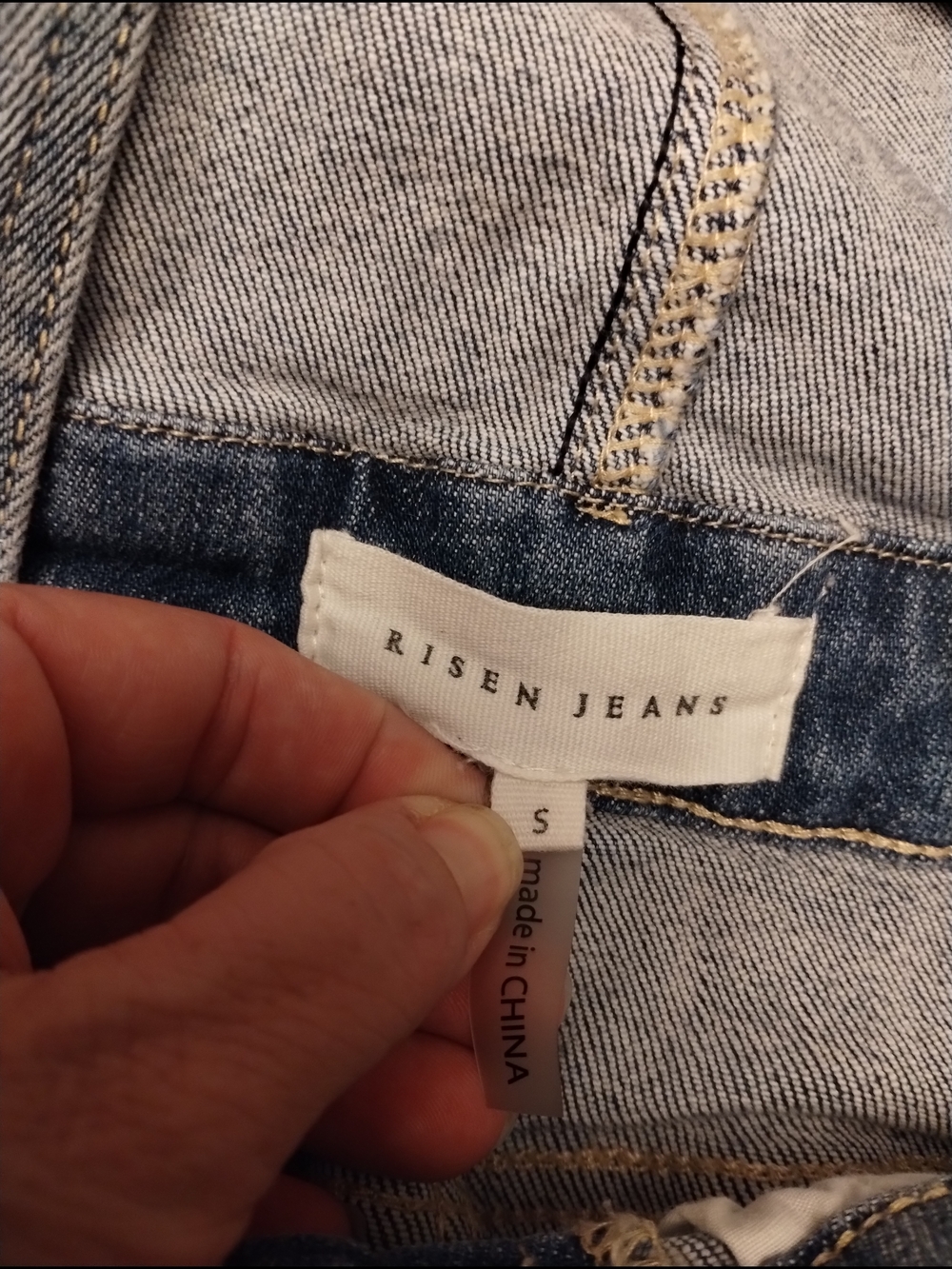 Risen Jeans Light Wash Denim Coverall Short Jeans - Light Blue Sz Small